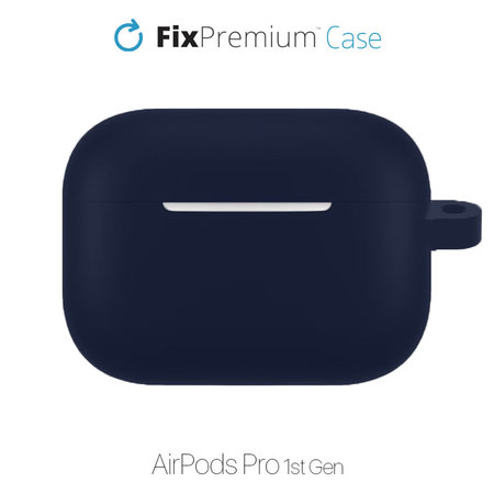 FixPremium - Silikónové Puzdro s Karabinou pre AirPods Pro, modrá