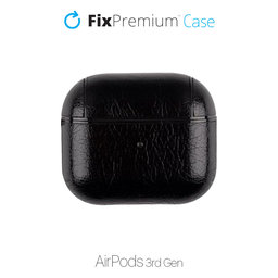 FixPremium - Puzdro z Umelej Kože pre AirPods 3, čierna