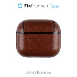 FixPremium - Puzdro z Umelej Kože pre AirPods 3, hnedá
