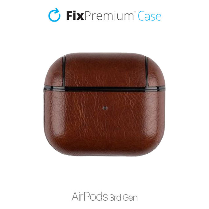 FixPremium - Puzdro z Umelej Kože pre AirPods 3, hnedá