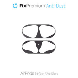 FixPremium - Nálepka proti Prachu pre AirPods 1 a 2, čierna