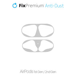FixPremium - Nálepka proti Prachu pre AirPods 1 a 2, strieborná