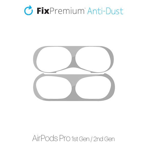FixPremium - Nálepka proti Prachu pre AirPods Pro, strieborná