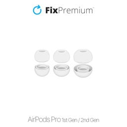 FixPremium - Vymeniteľné Gumičky pre AirPods Pro - Set 3ks (L, M, S), biela