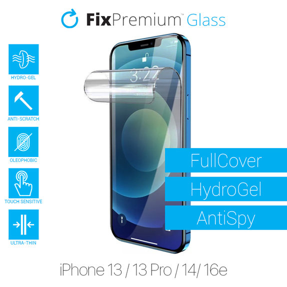 FixPremium HydroGel Anti-Spy - Ochranná Fólia pre iPhone 13, 13 Pro, 14 a 16e