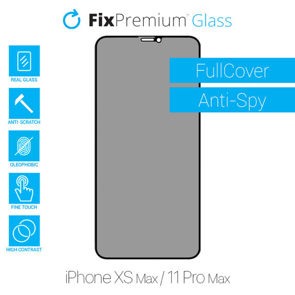 FixPremium Privacy Anti-Spy Glass - Tvrdené Sklo pre iPhone XS Max a 11 Pro Max