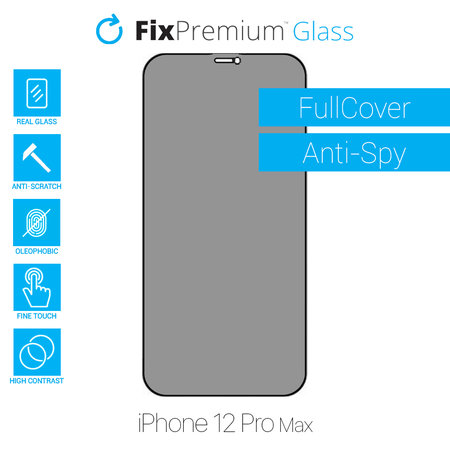 FixPremium Privacy Anti-Spy Glass - Tvrdené Sklo pre iPhone 12 Pro Max