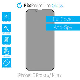 FixPremium Privacy Anti-Spy Glass - Tvrdené Sklo pre iPhone 13 Pro Max a 14 Plus
