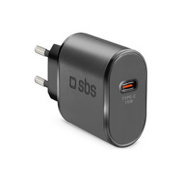 SBS - 15W Nabíjací Adaptér USB-C, čierna