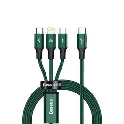 Baseus - Kábel - USB-C 3v1 (USB-C, Lightning, Micro-USB) (1.5m), zelená