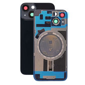 Apple iPhone 14 - Sklo Zadného Housingu + Sklíčko Kamery + Kovový Pliešok + Magsafe Magnet (Midnight)