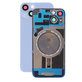 Apple iPhone 14 - Sklo Zadného Housingu + Sklíčko Kamery + Kovový Pliešok + Magsafe Magnet (Blue)