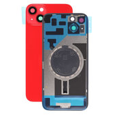Apple iPhone 14 Plus - Sklo Zadného Housingu + Sklíčko Kamery + Kovový Pliešok + Magsafe Magnet (Red)