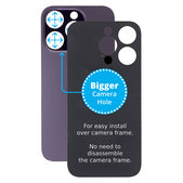 Apple iPhone 14 Pro - Sklo Zadného Housingu so Zväčšeným Otvorom na Kameru (Deep Purple)