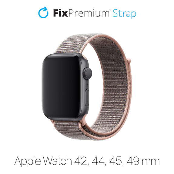 FixPremium - Nylonový Remienok pre Apple Watch (42, 44, 45 a 49mm), ružová