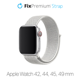 FixPremium - Nylonový Remienok pre Apple Watch (42, 44, 45 a 49mm), biela