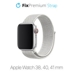 FixPremium - Nylonový Remienok pre Apple Watch (38, 40 a 41mm), biela