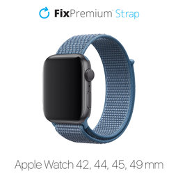 FixPremium - Nylonový Remienok pre Apple Watch (42, 44, 45 a 49mm), modrá