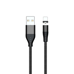 FixPremium - Lightning / USB Magnetický Kábel (2m), čierna