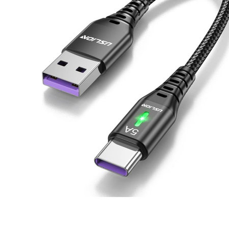 FixPremium - USB-C / USB Kábel s LED Indikátorom (1m), čierna