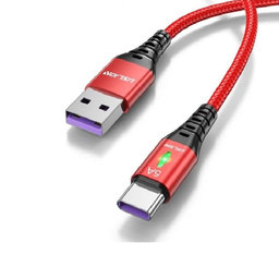 FixPremium - USB-C / USB Kábel s LED Indikátorom (1m), červená