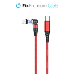 FixPremium - Lightning / USB-C Magnetický Kábel (1m), červená