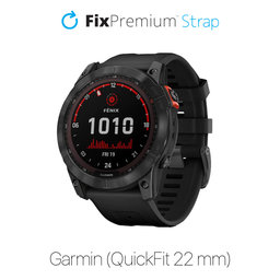 FixPremium - Silikónový Remienok pre Garmin (QuickFit 22mm), čierny