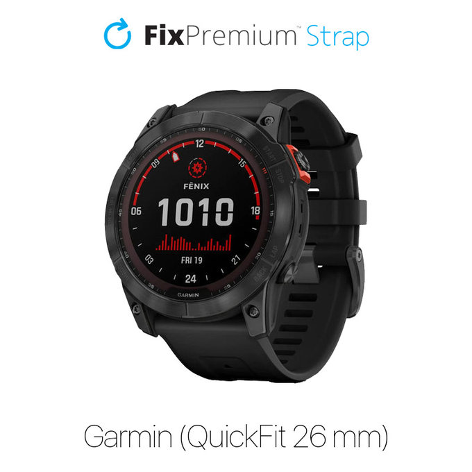 FixPremium - Silikónový Remienok pre Garmin (QuickFit 26mm), čierny