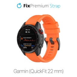 FixPremium - Silikónový Remienok pre Garmin (QuickFit 22mm), oranžový