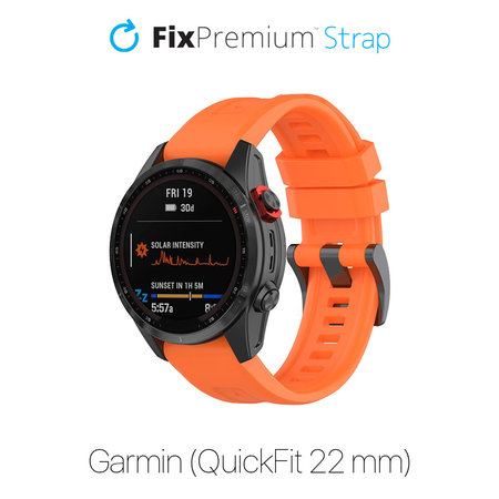 FixPremium - Silikónový Remienok pre Garmin (QuickFit 22mm), oranžový