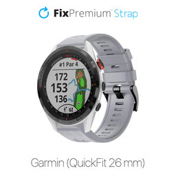 FixPremium - Silikónový Remienok pre Garmin (QuickFit 26mm), šedý