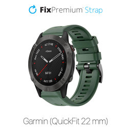 FixPremium - Silikónový Remienok pre Garmin (QuickFit 22mm), tmavozelený