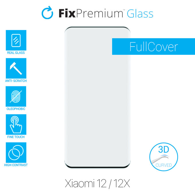 FixPremium FullCover Glass - 3D Tvrdené Sklo pre Xiaomi 12 a 12X