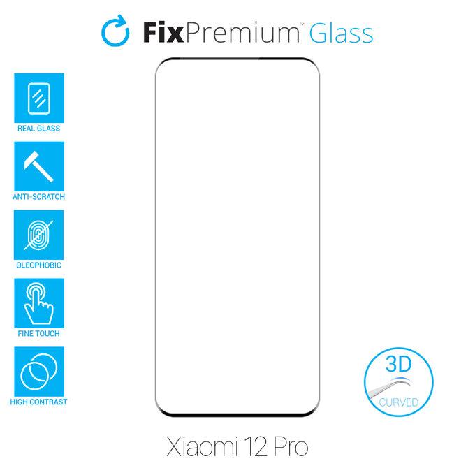 FixPremium Glass - 3D Tvrdené Sklo pre Xiaomi 12 Pro