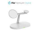 FixPremium - MagSafe Stojan 3v1 pre iPhone, Apple Watch a AirPods, biela