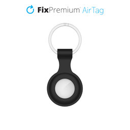 FixPremium - Silikónová Kľúčenka pre AirTag, čierna