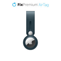 FixPremium - Kožená Kľúčenka pre AirTag, modrá