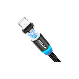 USLION - Lightning / USB Magnetický Kábel (1m), čierna