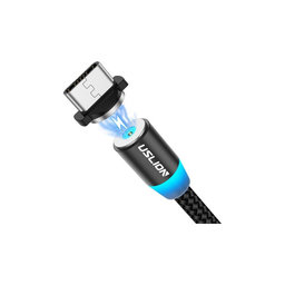 USLION - USB-C / USB Magnetický Kábel (1m), čierna
