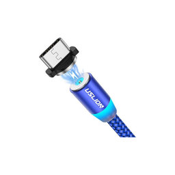 USLION - USB-C / USB Magnetický Kábel (1m), modrá