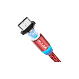USLION - USB-C / USB Magnetický Kábel (1m), červená