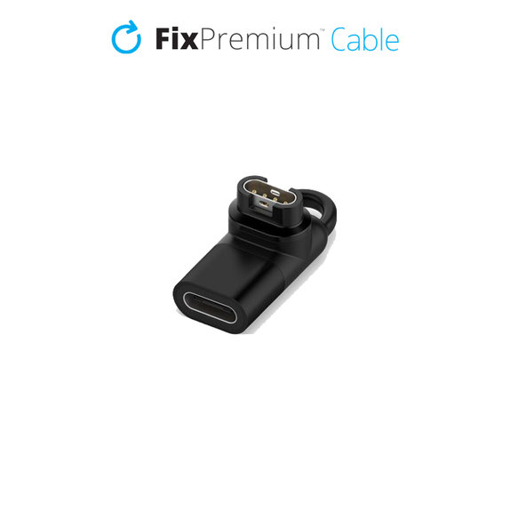 FixPremium - Redukcia USB-C na Garmin Konektor pre Hodinky, čierna