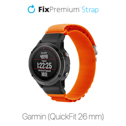 FixPremium - Remienok Alpine Loop pre Garmin (QuickFit 26mm), oranžová