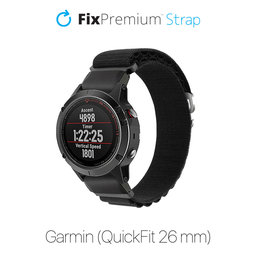 FixPremium - Remienok Alpine Loop pre Garmin (QuickFit 26mm), čierna