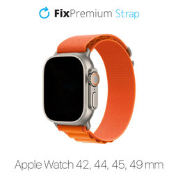 FixPremium - Remienok Alpine Loop pre Apple Watch (42, 44, 45 a 49mm), oranžová