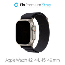 FixPremium - Remienok Alpine Loop pre Apple Watch (42, 44, 45 a 49mm), čierna