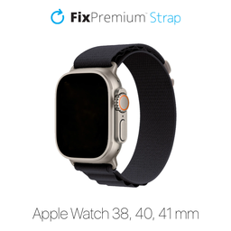FixPremium - Remienok Alpine Loop pre Apple Watch (38, 40 a 41mm), čierna