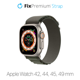 FixPremium - Remienok Alpine Loop pre Apple Watch (42, 44, 45 a 49mm), zelená
