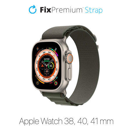 FixPremium - Remienok Alpine Loop pre Apple Watch (38, 40 a 41mm), zelená