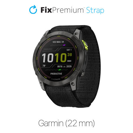 FixPremium - Nylonový Remienok pre Garmin (22mm), čierna